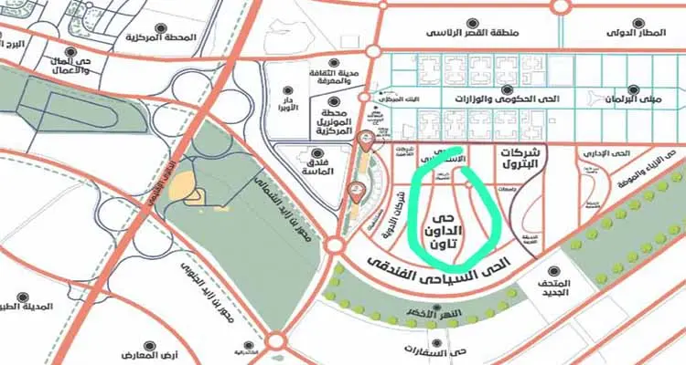 خريطة الداون تاون العاصمة الادارية 
