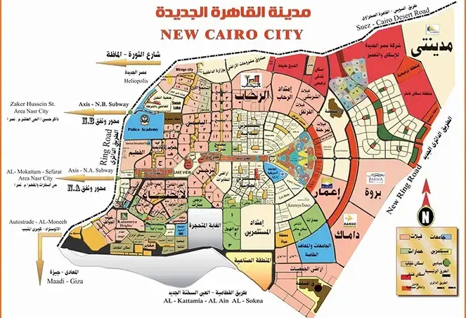 خريطة القاهرة الجديدة بالتفصيل